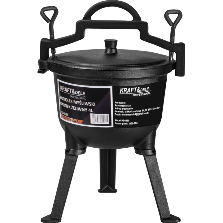 Kociołek myśliwski / Garnek żeliwny 4L KD4185