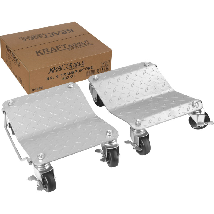 Rolki transportowe warsztatowe 680kg Para zestaw KD12681