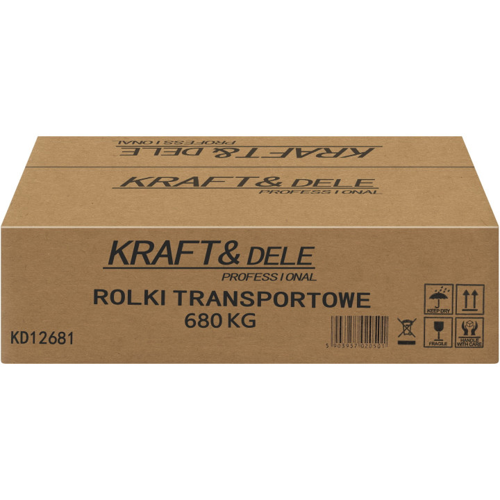 Rolki transportowe warsztatowe 680kg Para zestaw KD12681