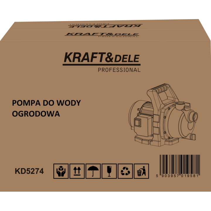 Pompa do wody ogrodowa 1500W 3700L/h KD5274