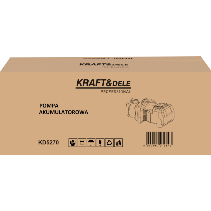 Akumulatorowa pompa ogrodowa 3500L/h 2x6Ah + ładowarka KD5270