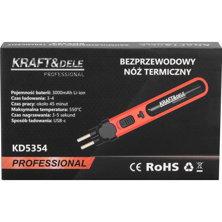 Bezprzewodowy nóż termiczny 3000mAh kD5354