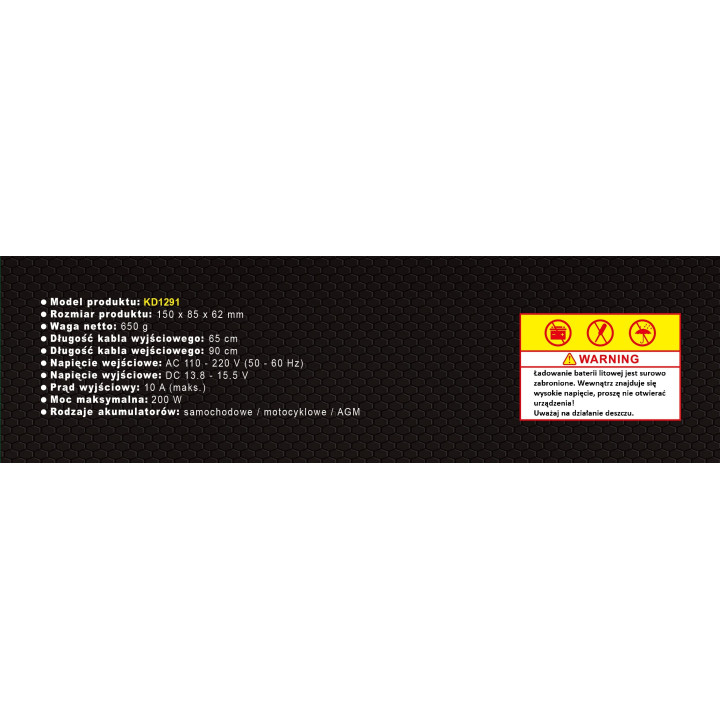Prostownik uniwersalny 12/24V 10A KD1291