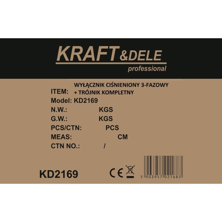 Wyłącznik ciśnieniowy 3-fazowy + trójnik KD2169