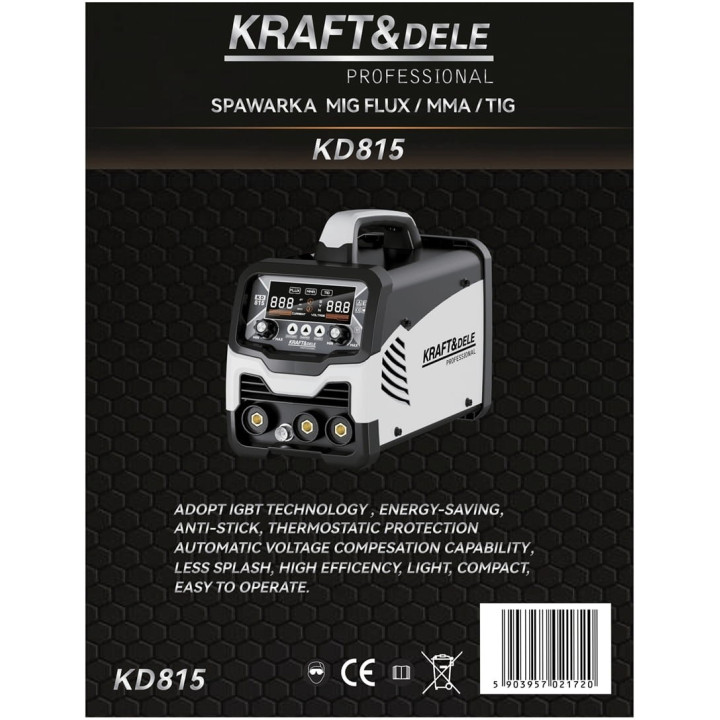 Spawarka MIG Flux/MMA/TIG 200A KD815