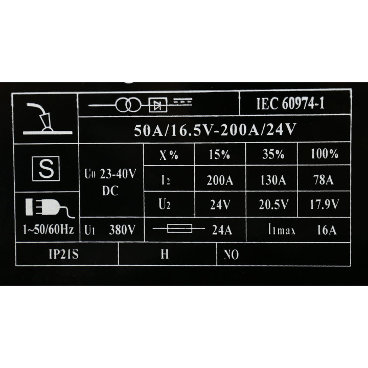 Spawarka MIG/MAG Flux 200A KD826