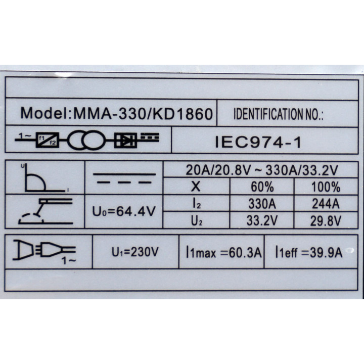 Spawarka inwertorowa MMA 330A KD1860