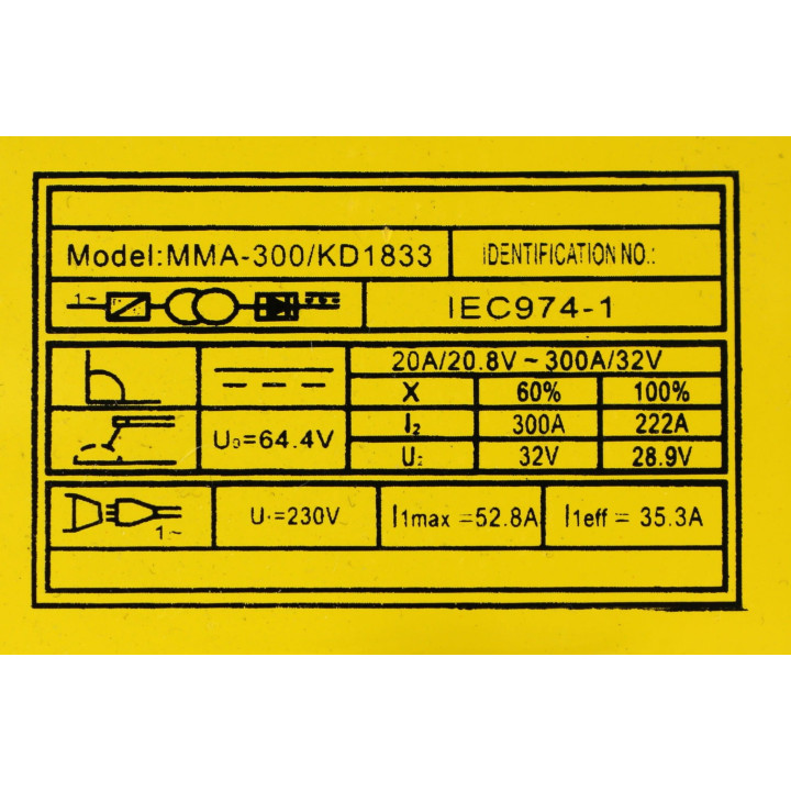 Spawarka inwertorowa MMA 300A KD1833