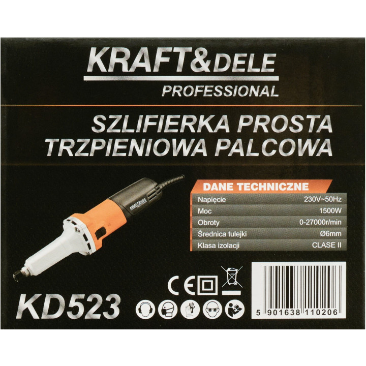 Szlifierka prosta trzpieniowa 1500W + REGULATOR KD523