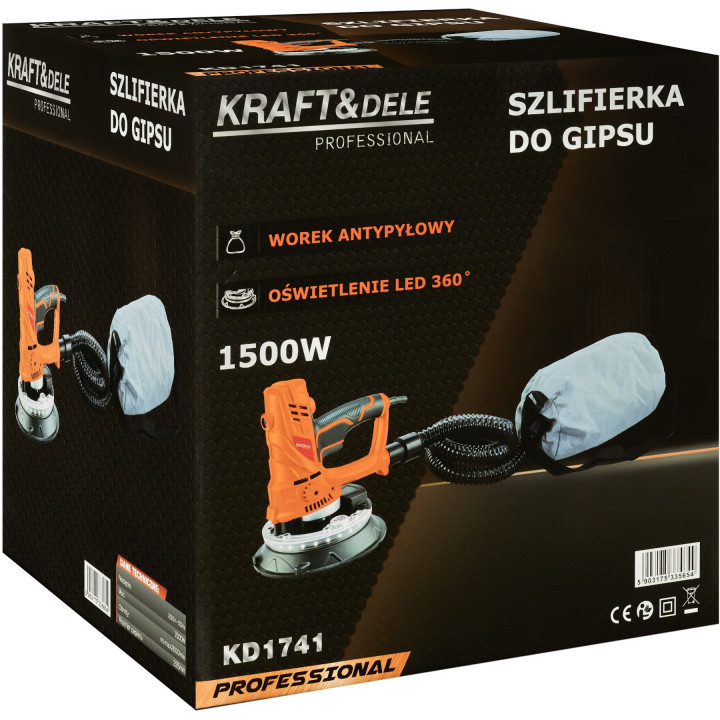 SZLIFIERKA DO GIPSU GŁADZI TYNKÓW 1500W LED KD1741
