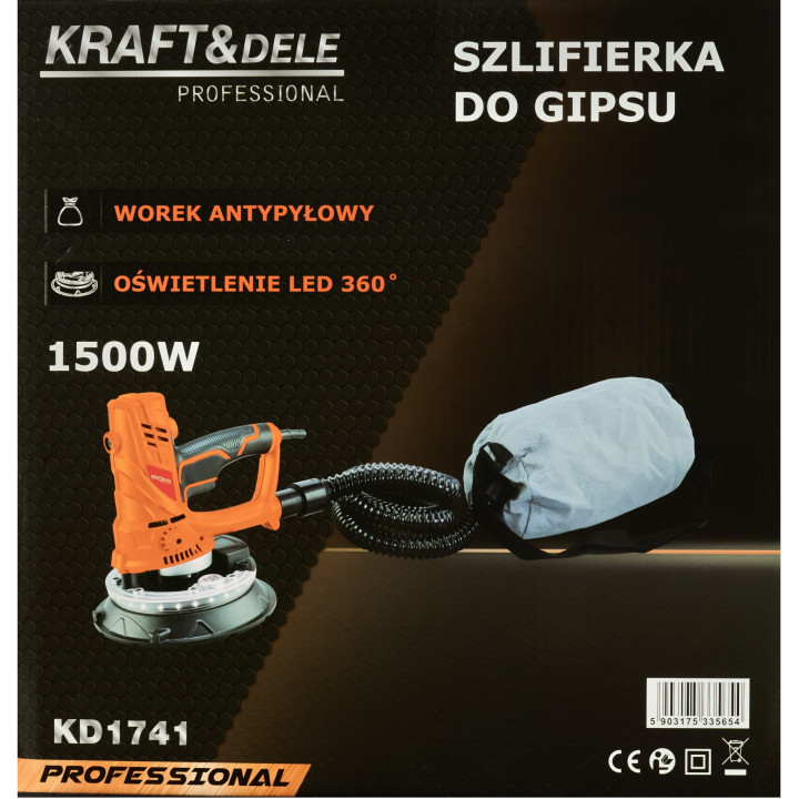 SZLIFIERKA DO GIPSU GŁADZI TYNKÓW 1500W LED KD1741