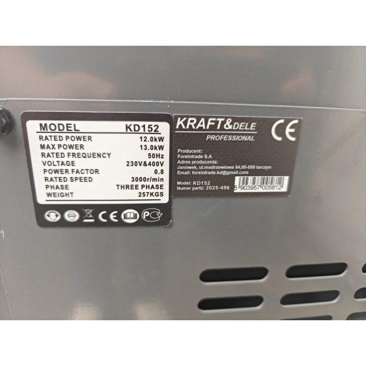 Agregat prądotwórczy trójfazowy Diesel 12/13 kW KD152