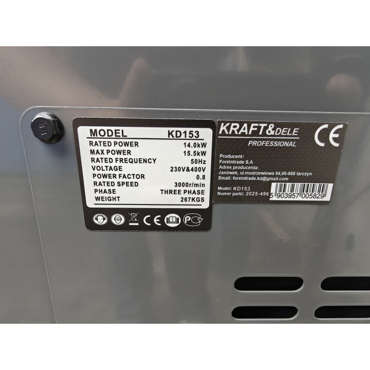Agregat prądotwórczy trójfazowy DIESEL 14/15,5 kW KD153