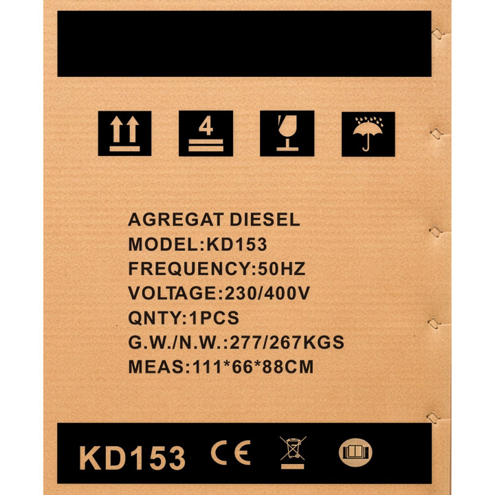 Agregat prądotwórczy trójfazowy DIESEL 14/15,5 kW KD153