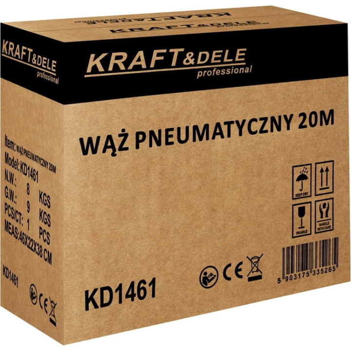 WĄŻ PNEUMATYCZNY ZWIJANY 20M 1/4" KD1461