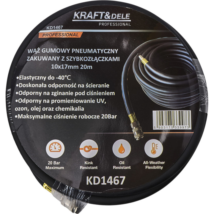 Wąż pneumatyczny zakuwany 10x17 mm 20m KD1467